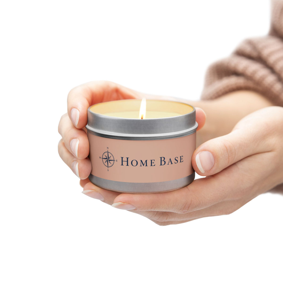 Home Base Scented Tin Candle — Coastal Compass Aromatherapy Candle (Travel Tin)