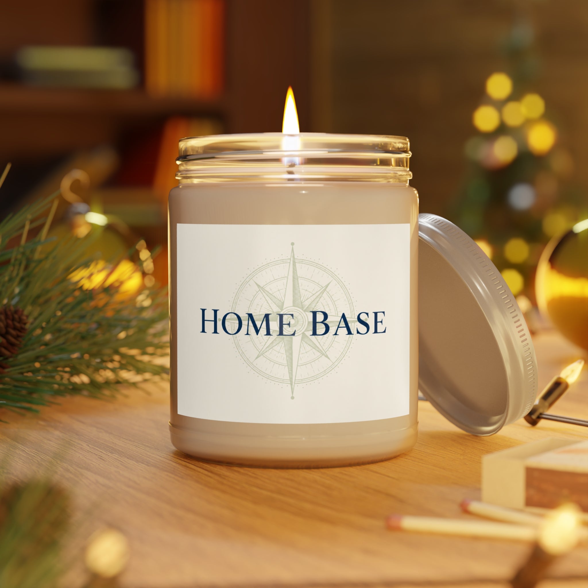Home Base Scented Soy Candle — 9oz Jar with White Lid