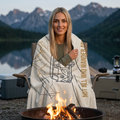 Not All Who Wander Sherpa Fleece Travel Blanket — Cozy Camping Throw