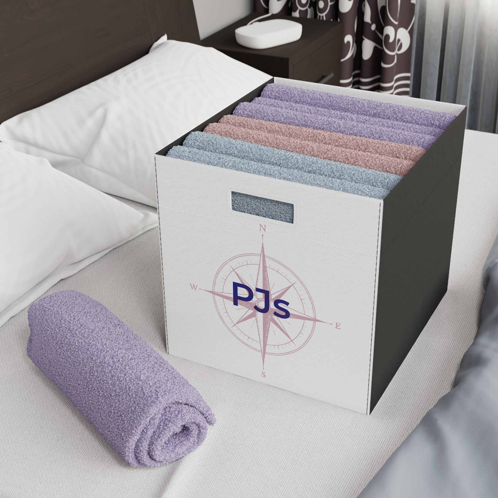 PJs Storage Bin – Home Base Felt Cube Organizer for Travel Nurses