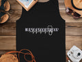 Black tank top with "Nurse Practitioner" text and a stethoscope heartbeat graphic.