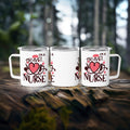 Travel nurse tumbler with "I'm a travel nurse" and heart stethoscope design.