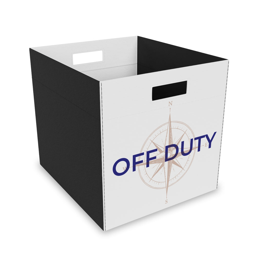 Off Duty Storage Bin – Home Base Felt Cube Organizer for Travel Nurses