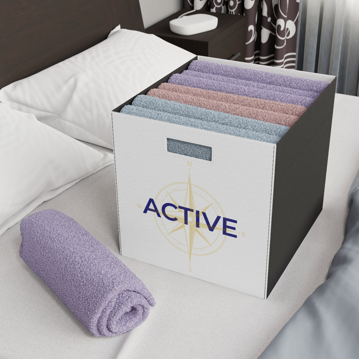 Active Storage Bin – Home Base Felt Cube Organizer for Travel Nurses