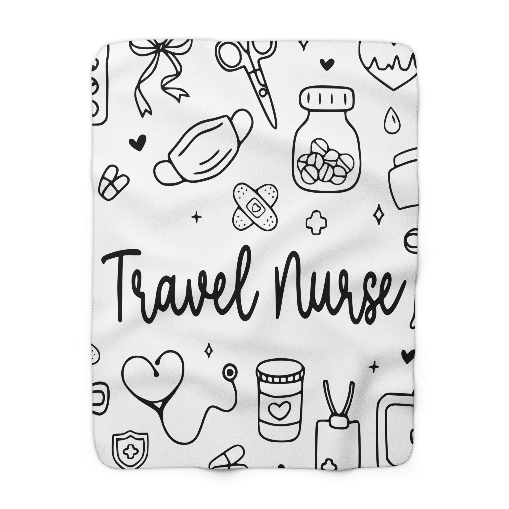 Sherpa Fleece Travel Nurse Blanket — Cozy Sherpa Throw for Travel & Camping