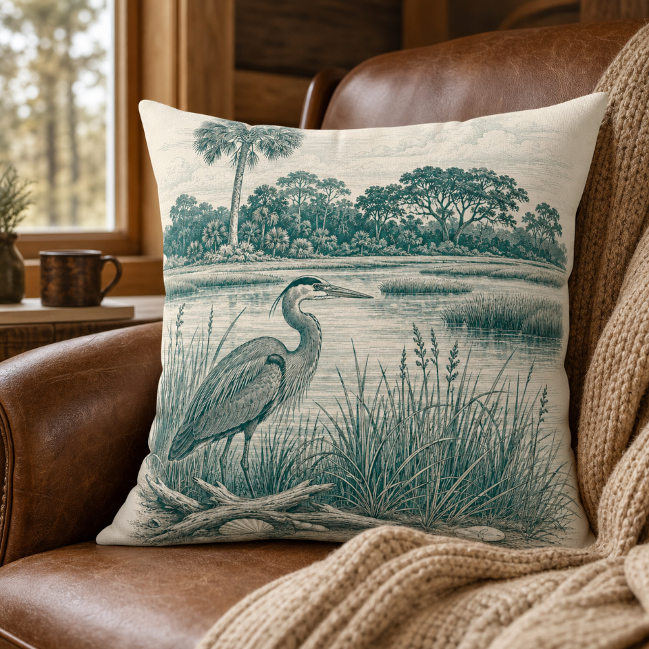 Coastal Lighthouse Throw Pillow – Nautical Seagull Ocean Decor