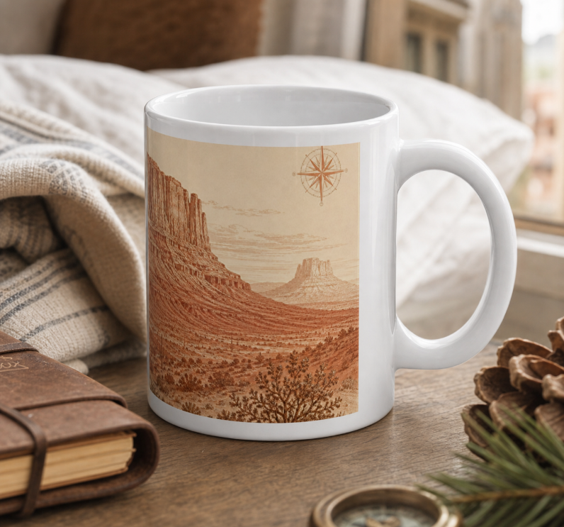 Desert Sunset Jumbo Mug — 20oz Southwestern Landscape Coffee Cup