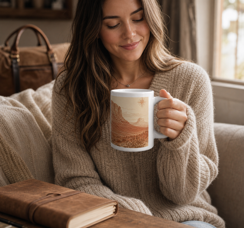 Desert Sunset Jumbo Mug — 20oz Southwestern Landscape Coffee Cup