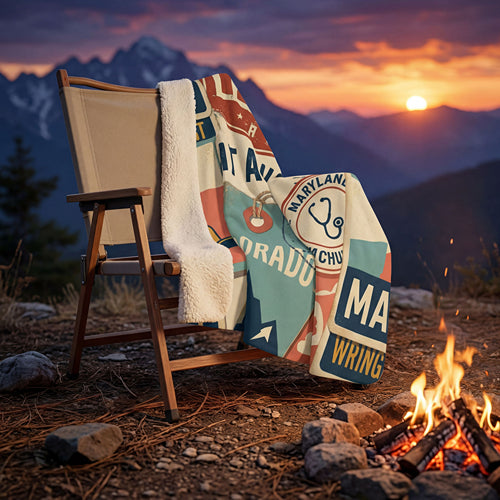Sherpa Fleece Travel Blanket — Cozy Sherpa Throw for Travel & Camping
