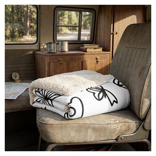 Sherpa Fleece Travel Nurse Blanket — Cozy Sherpa Throw for Travel & Camping