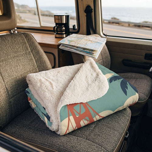 Sherpa Fleece Travel Blanket — Cozy Sherpa Throw for Travel & Camping