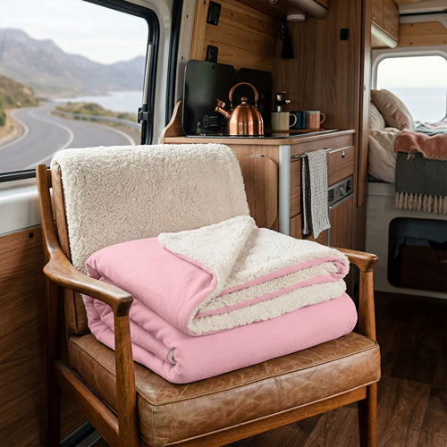 Sherpa Fleece Travel Nurse Blanket — Cozy Sherpa Throw for Travel & Camping
