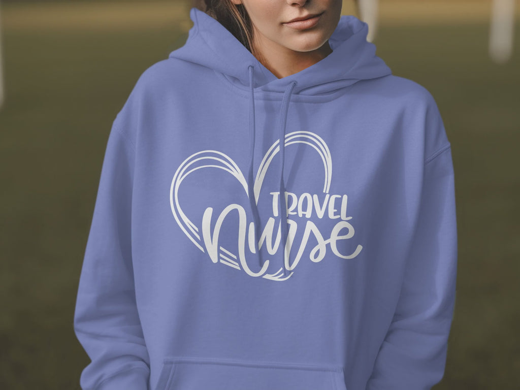 Travel Nurse Hoodie, Registered Nurse Gift, Nurse Appreciation Sweatshirt, RN Life Pullover, Healthcare Worker Present, Graduation Gift for