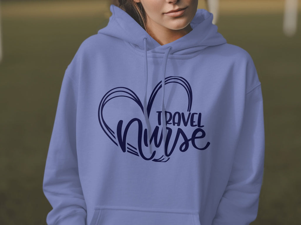 Travel Nurse Hoodie, Heart Nurse Sweatshirt, Registered Nurse Gift, Healthcare Worker Apparel, Nursing Student Graduation Present for Her