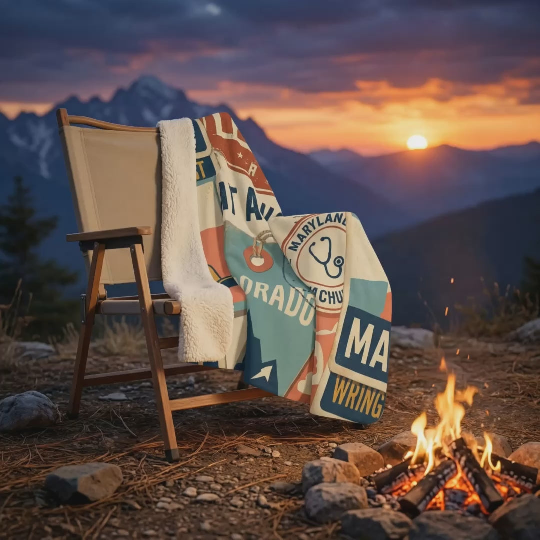 Sherpa Fleece Travel Blanket — Cozy Sherpa Throw for Travel & Camping